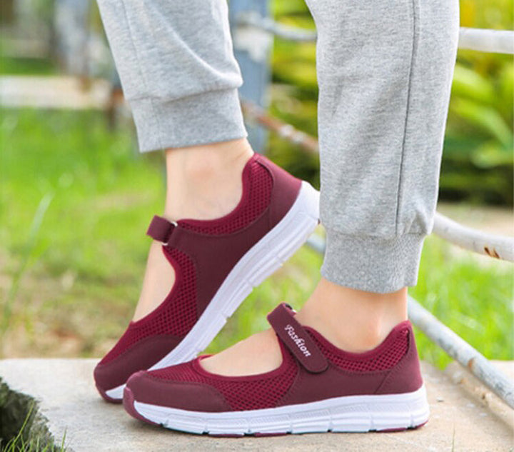 Ladies Slip-ons - AirFlow-Red-4-Nora Luxe