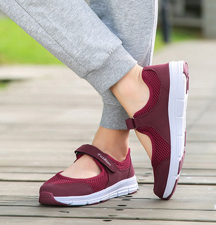 Ladies Slip-ons - AirFlow-Red-4-Nora Luxe