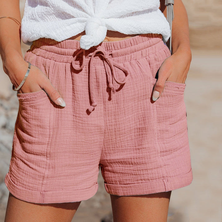 Ladies' Summer Cotton Shorts – Mira-Pink-S-Nora Luxe