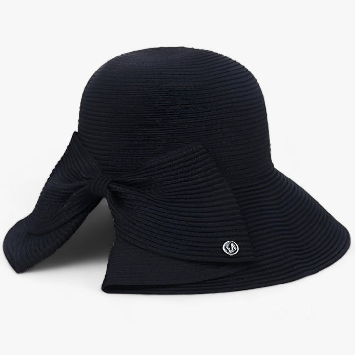 Ladies' sun hat with wide brim – Soléra-Black-Nora Luxe