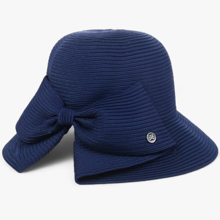 Ladies' sun hat with wide brim – Soléra-Navy blue-Nora Luxe
