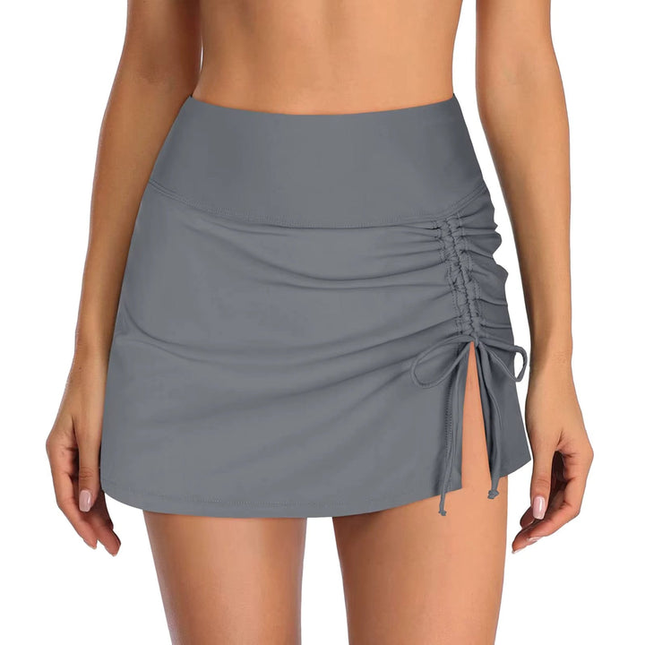 Ladies' swim shorts with side slit – Liv-Gray-XS-Nora Luxe