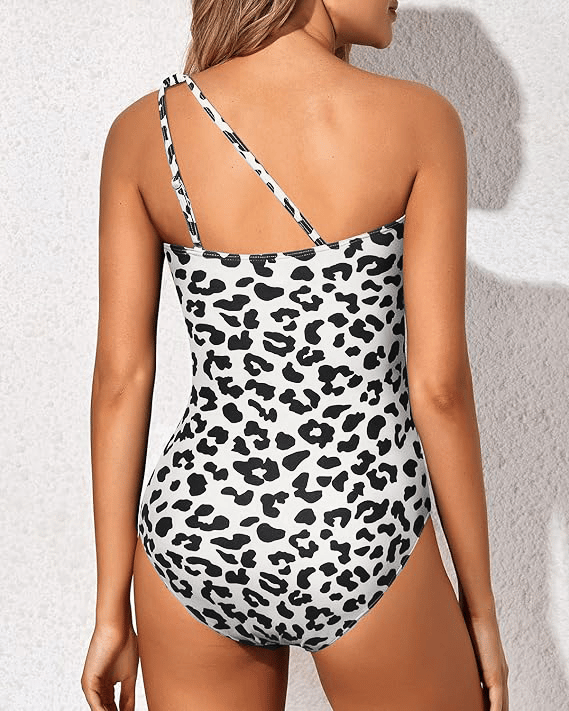 Ladies' swimsuit with one-shoulder design and tummy control – Valeria-Leopard-S-Nora Luxe