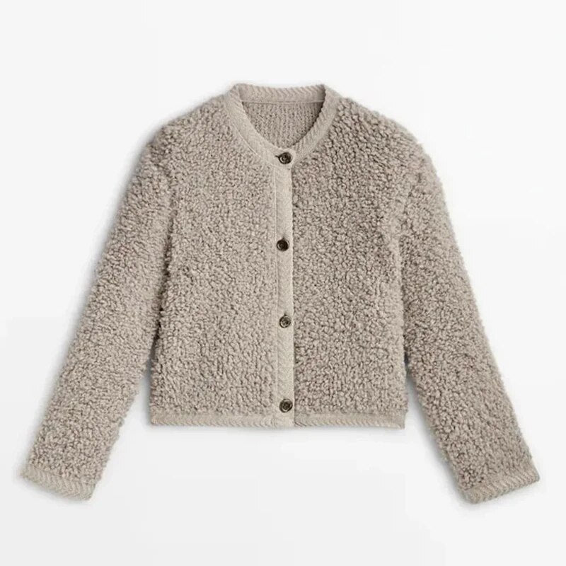 Ladies Teddy Vest - Aurora-Khaki-S-Nora Luxe