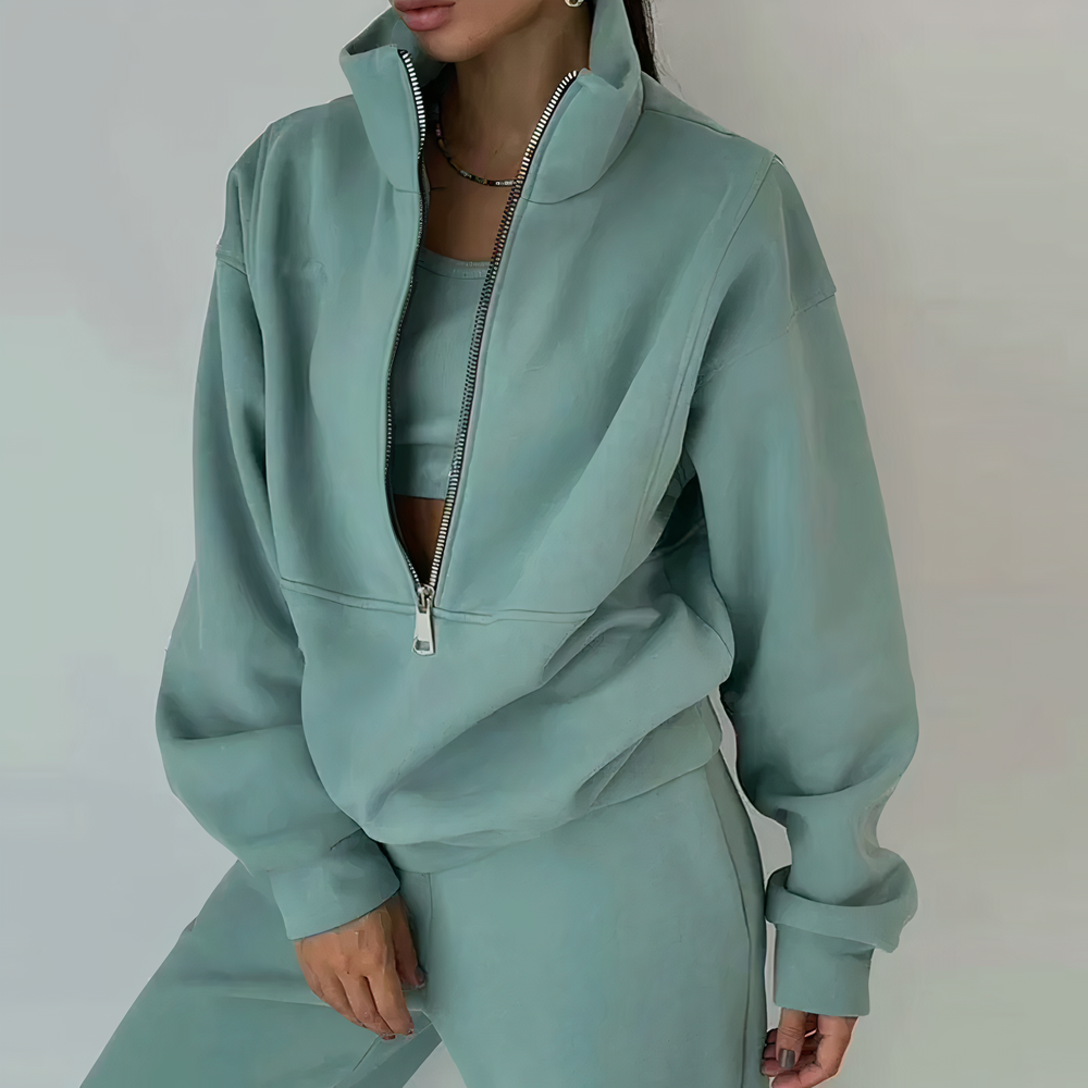 Ladies Tracksuit Set of 2 - Livia-Green-S-Nora Luxe