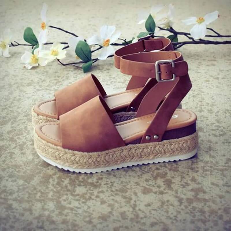Ladies' wedge espadrille sandals with strap - Livia-Black-3-Nora Luxe