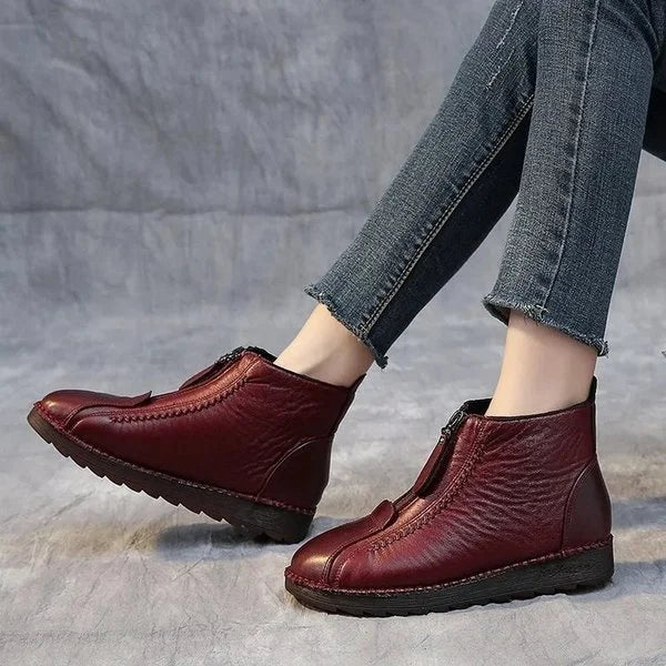 Ladies' Winter Ankle Boots - CozyStep-Red-2.5-Nora Luxe