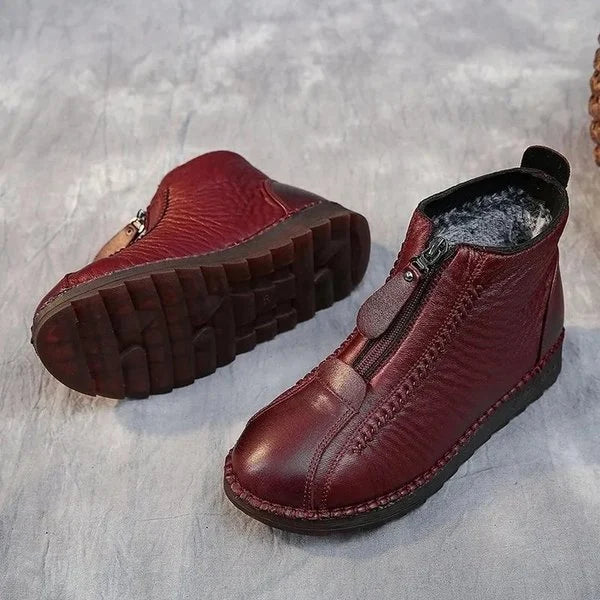Ladies' Winter Ankle Boots - CozyStep-Red-2.5-Nora Luxe