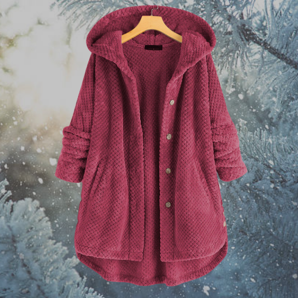 Ladies Winter Fleece Jacket with Hood - Nova-Pink-S-Nora Luxe