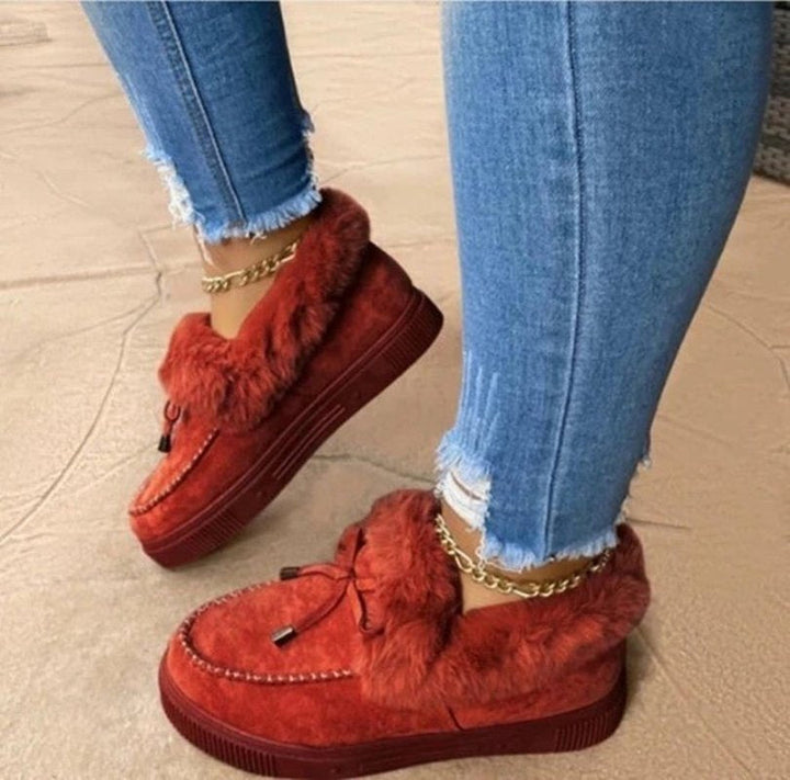 Ladies' Winter Shoes - WinterCozy-Red-2.5-Nora Luxe