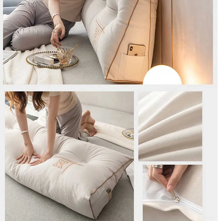 Large Comfort Cushion - EmbraceNest-White-23.62 × 19.69 × 7.87 inches-Nora Luxe