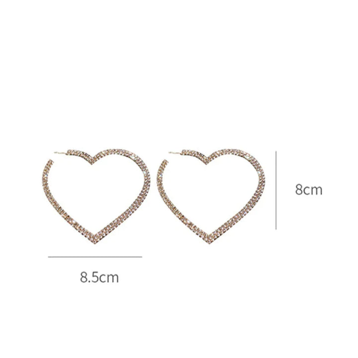 Large Crystal Heart Earrings | Sparkle with Style-Gold-Nora Luxe