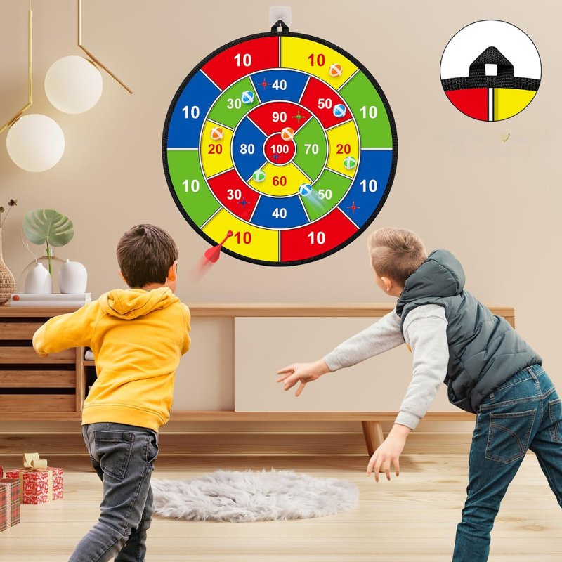 Large Dartboard for Children with Sticky Balls and Darts - PlayTarget-Nora Luxe