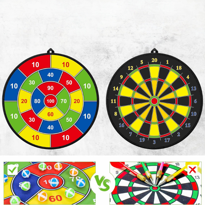 Large Dartboard for Children with Sticky Balls and Darts - PlayTarget-Nora Luxe