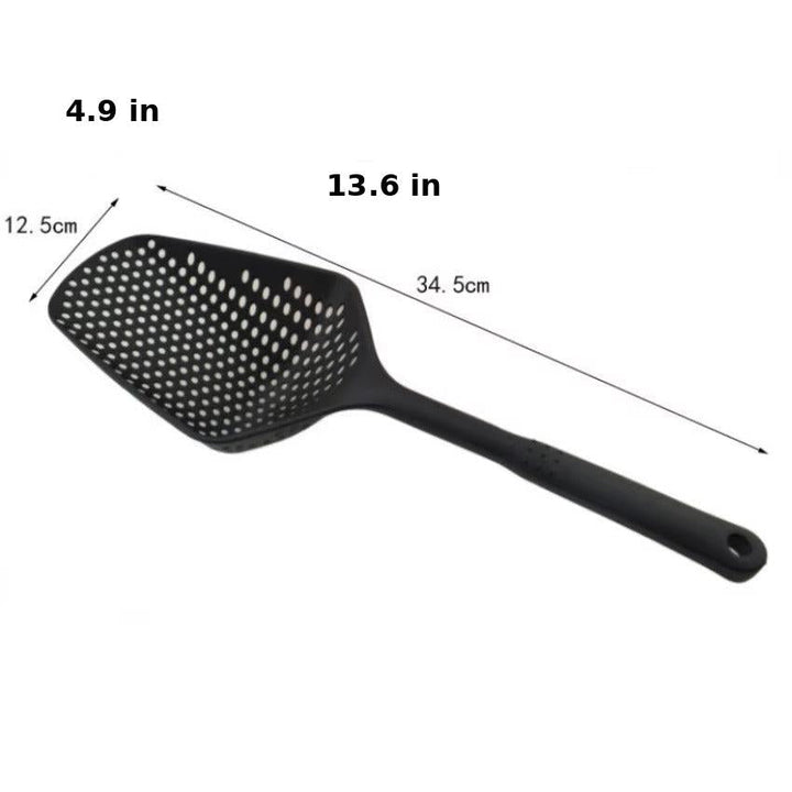 Large PP Kitchen Spoon for Draining and Serving - EasyDrain-Black-Nora Luxe
