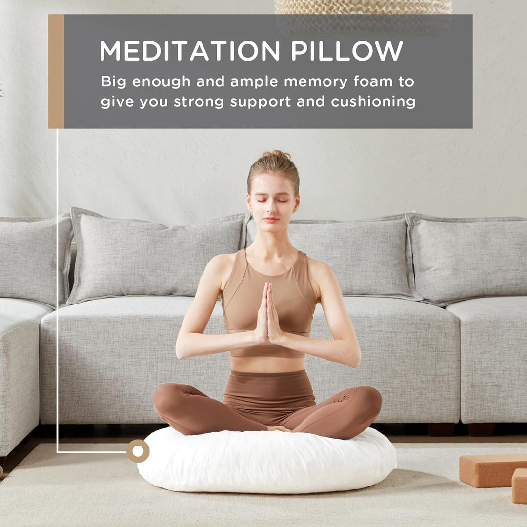 Large Round Memory Foam Meditation Cushion-Nora Luxe