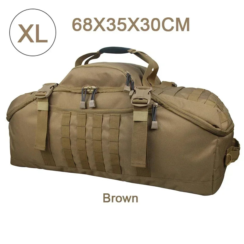 Large Tactical Travel Bag and Backpack - TrailTrek Duffle-Black-M-Nora Luxe