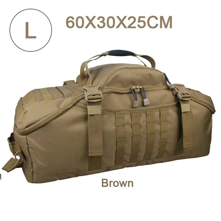 Large Tactical Travel Bag and Backpack - TrailTrek Duffle-Black-M-Nora Luxe