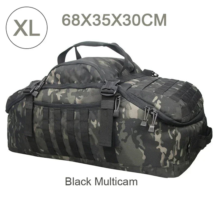 Large Tactical Travel Bag and Backpack - TrailTrek Duffle-Black-M-Nora Luxe