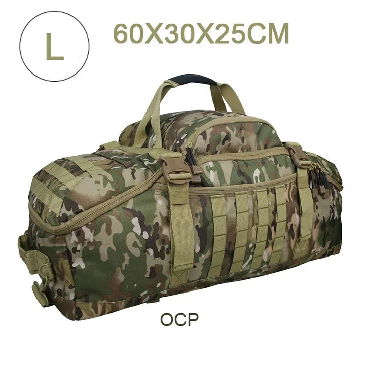 Large Tactical Travel Bag and Backpack - TrailTrek Duffle-Black-M-Nora Luxe
