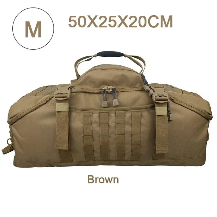 Large Tactical Travel Bag and Backpack - TrailTrek Duffle-Black-M-Nora Luxe