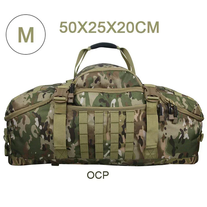 Large Tactical Travel Bag and Backpack - TrailTrek Duffle-Black-M-Nora Luxe