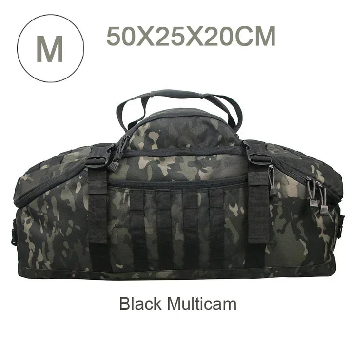 Large Tactical Travel Bag and Backpack - TrailTrek Duffle-Black-M-Nora Luxe