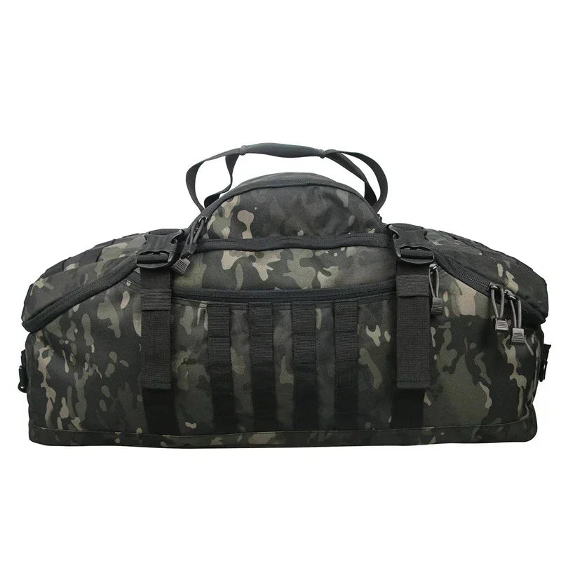 Large Tactical Travel Bag and Backpack - TrailTrek Duffle-Black-M-Nora Luxe