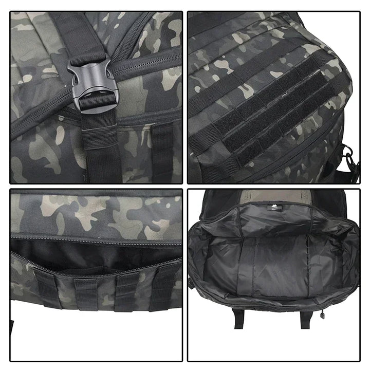Large Tactical Travel Bag and Backpack - TrailTrek Duffle-Black-M-Nora Luxe