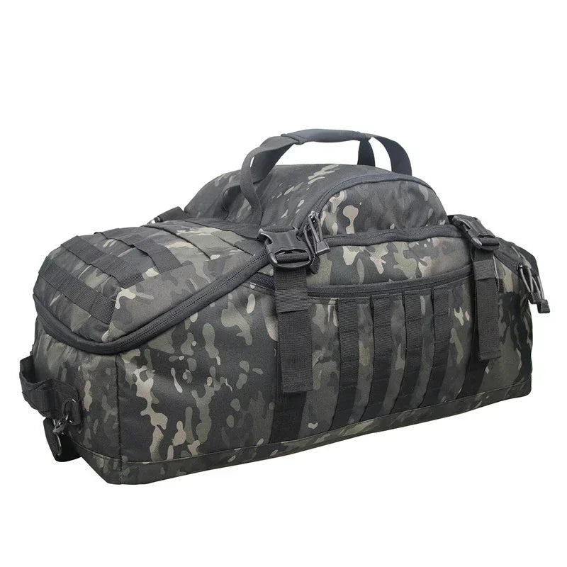 Large Tactical Travel Bag and Backpack - TrailTrek Duffle-Black-M-Nora Luxe