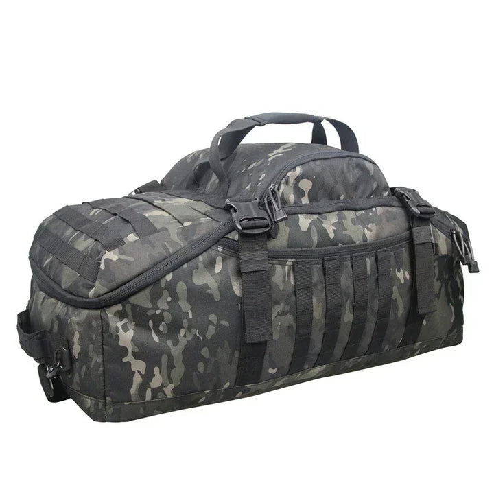 Large Tactical Travel Bag and Backpack - TrailTrek Duffle-Black-M-Nora Luxe
