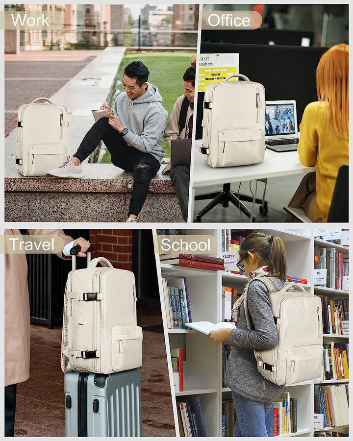 40L Waterproof Travel Backpack with Shoe Compartment & USB Port – 14” (35.56 cm)Laptop Fit