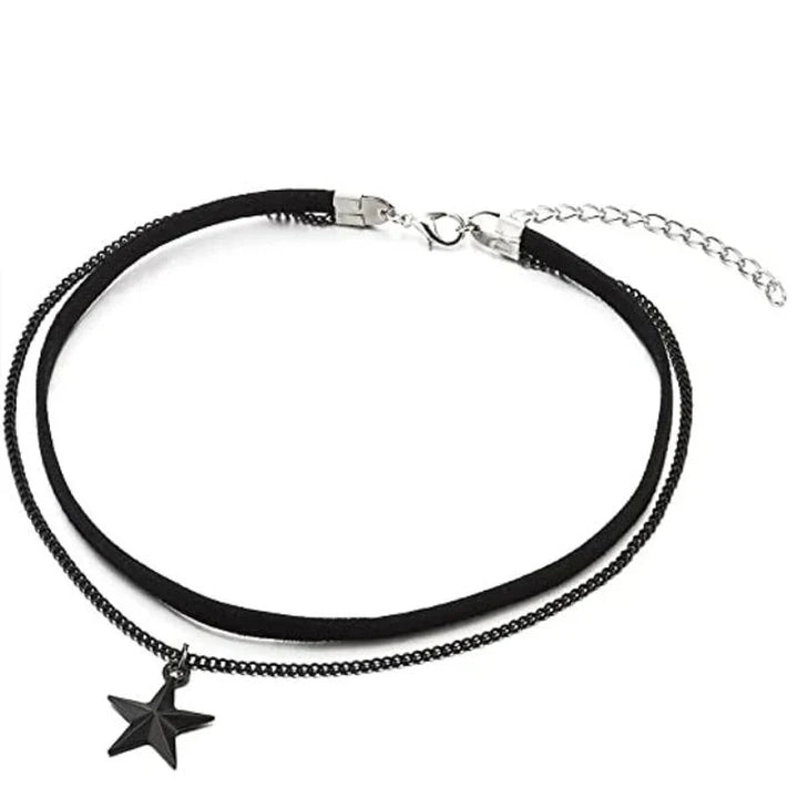 Layered Pentagram Necklace | Multi-Layer Design-Nora Luxe