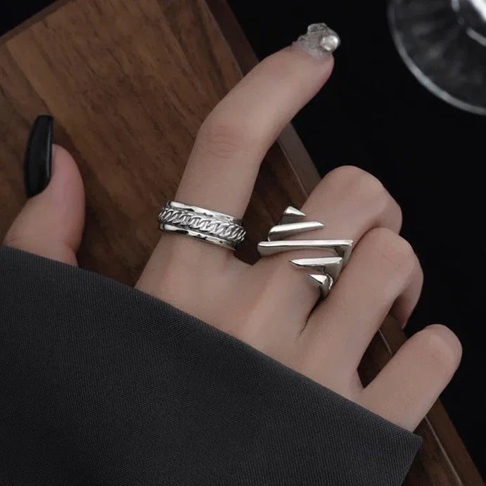 Layered Twisted Ring - Amaris-Silver-5-Nora Luxe