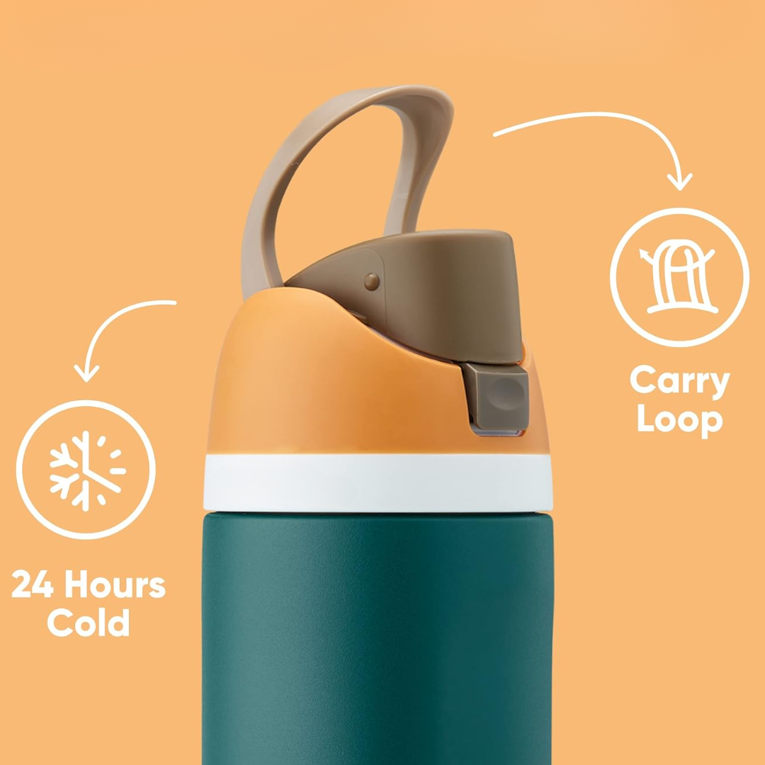 Leak-proof Insulated Stainless Steel Water Bottle with Straw - BPA-free-450 ml-Pink-Nora Luxe