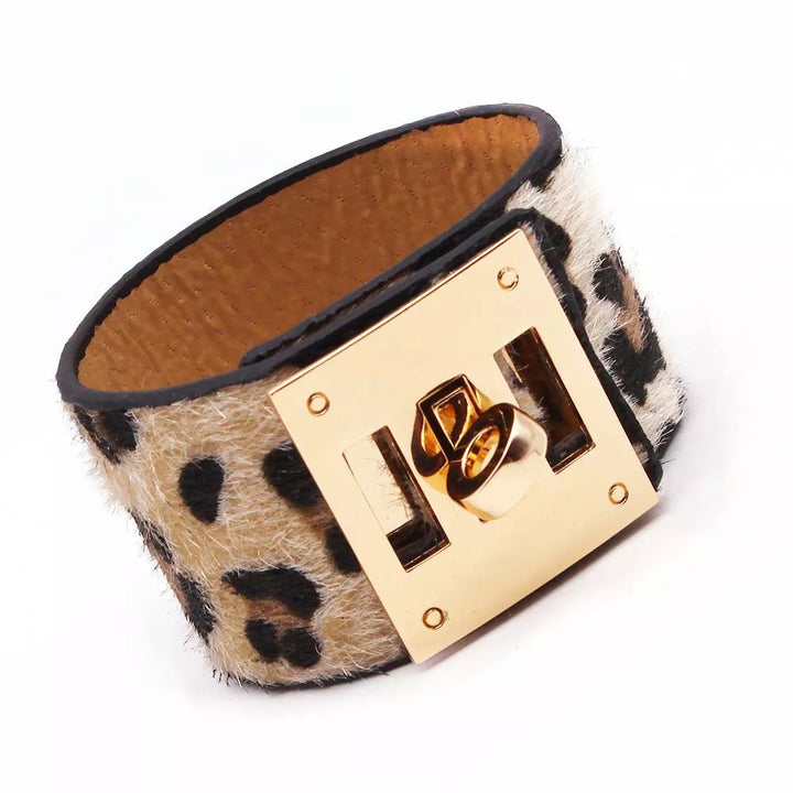 Leather Leopard Wrap Bracelet | Exquisite Handcrafted Accessory-LOCK OUT-Nora Luxe