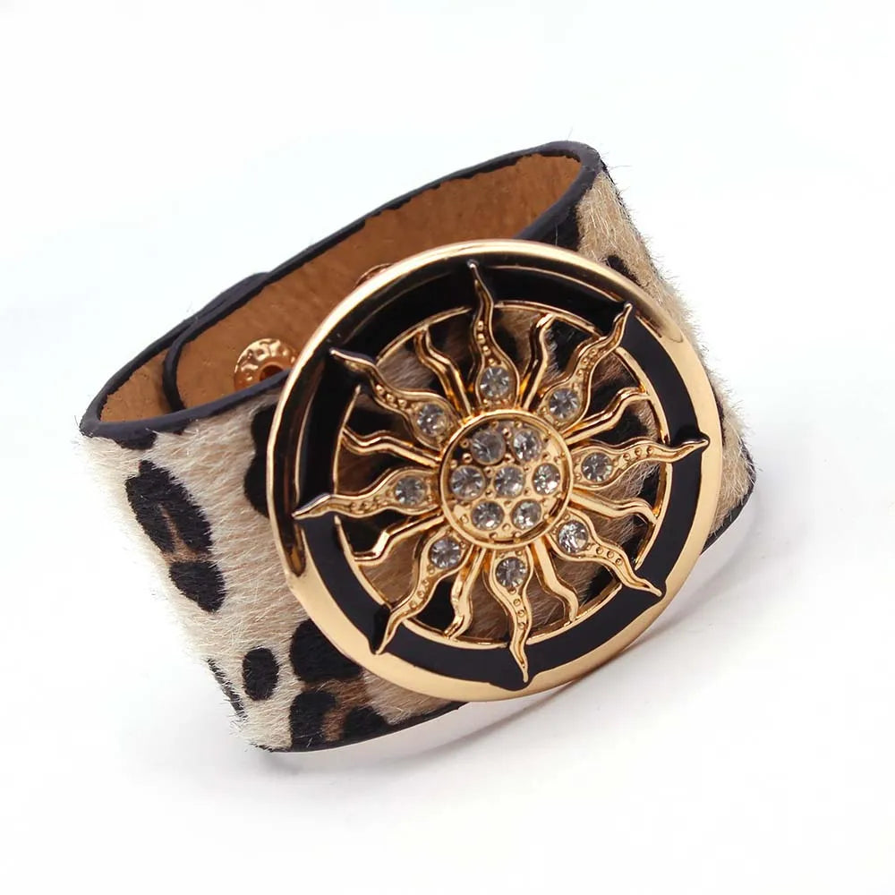 Leather Leopard Wrap Bracelet | Exquisite Handcrafted Accessory-SUN-Nora Luxe