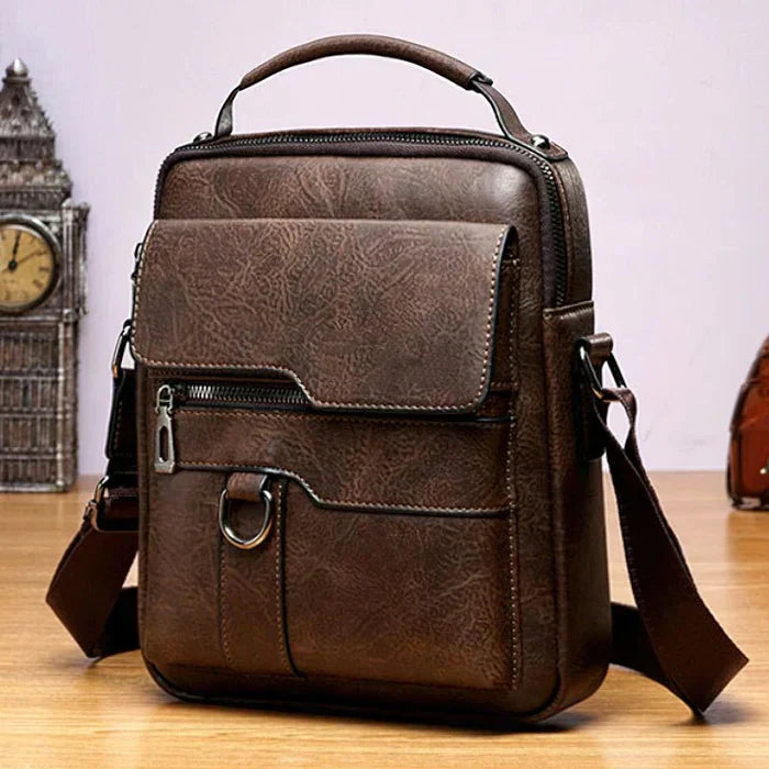 Leather Shoulder Bag - EleganceLuxe-Dark Brown-Nora Luxe