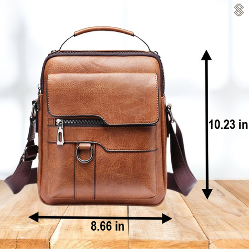 Leather Shoulder Bag - EleganceLuxe-Light Brown-Nora Luxe