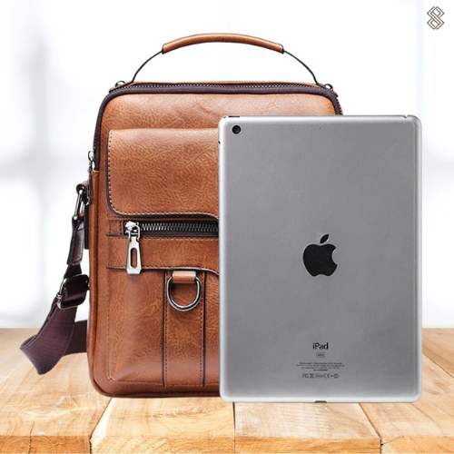 Leather Shoulder Bag - EleganceLuxe-Light Brown-Nora Luxe