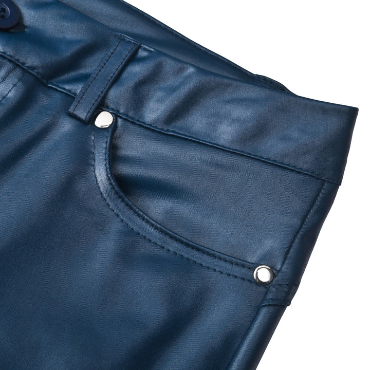 Leather stretch trousers with a high waist - Raffaela-Black-S-Nora Luxe