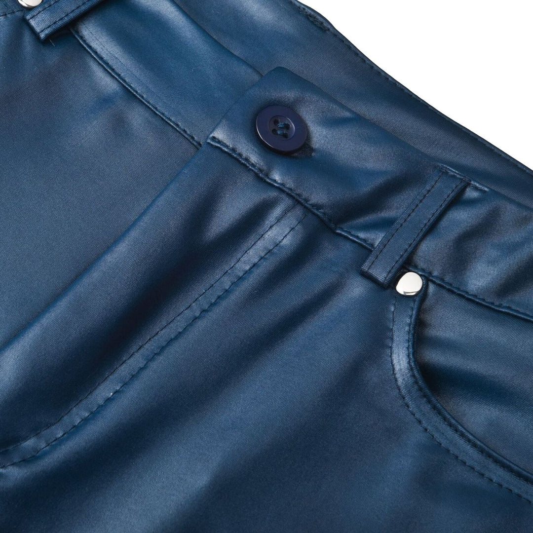 Leather stretch trousers with a high waist - Raffaela-Black-S-Nora Luxe