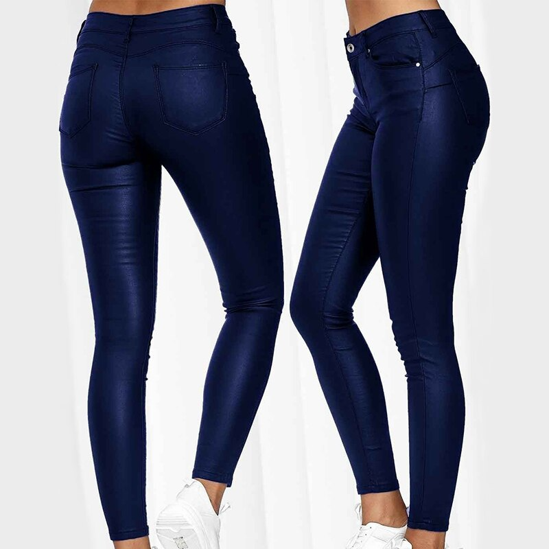 Leather stretch trousers with a high waist - Raffaela-Black-S-Nora Luxe