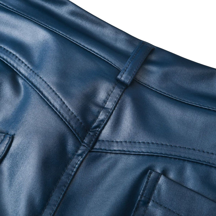 Leather stretch trousers with a high waist - Raffaela-Black-S-Nora Luxe