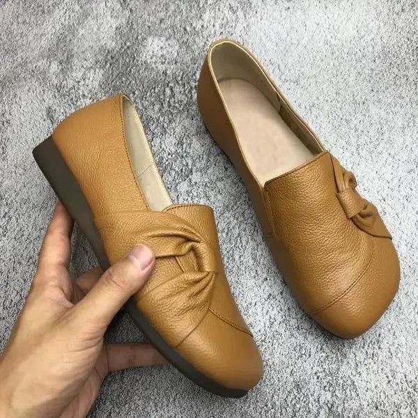 Leather Women's Shoes with Slip-Resistant Sole – Aurora-Brown-3.5-Nora Luxe