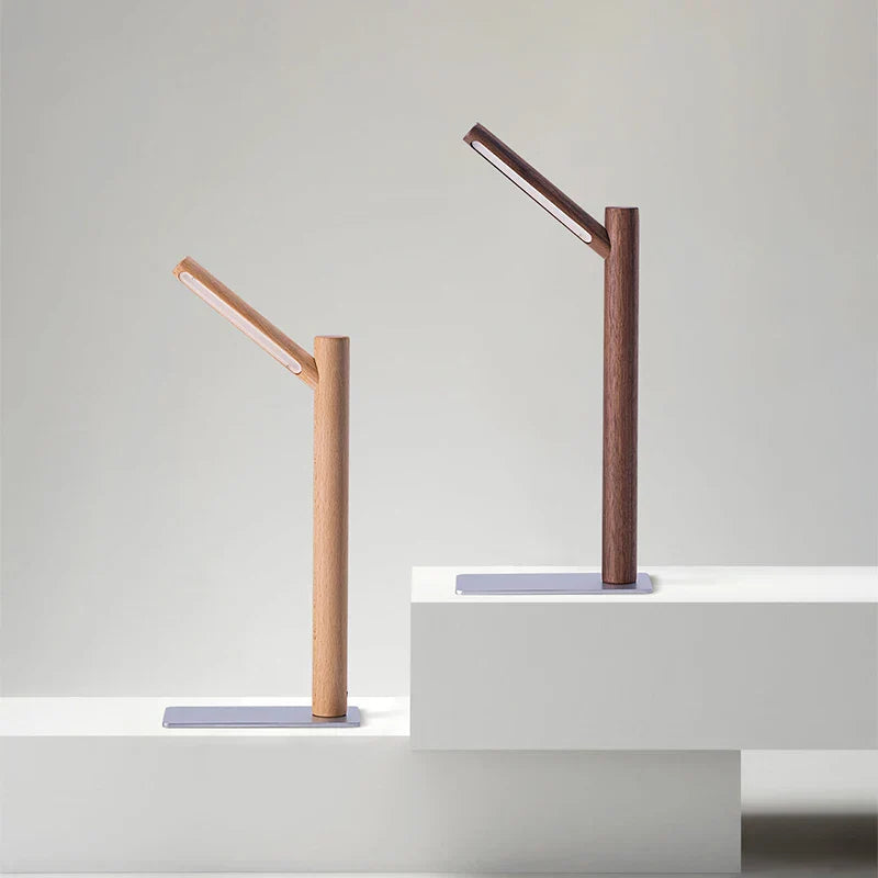 LED Desk Lamp with 360° Adjustable Head - Flexura-Walnut-The Livary
