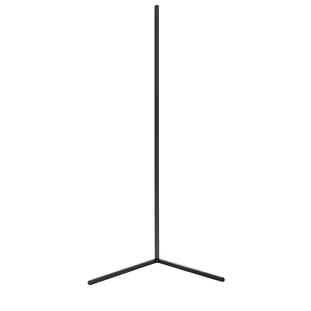 Slim black corner floor lamp shown unlit against a plain white background.
