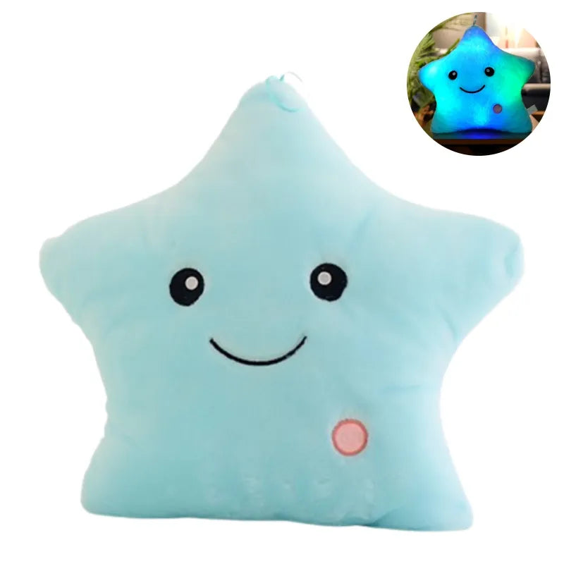 LED Lighted Star Cuddle Cushion for Children - StarGlow-Blue-9.84 inches-Nora Luxe