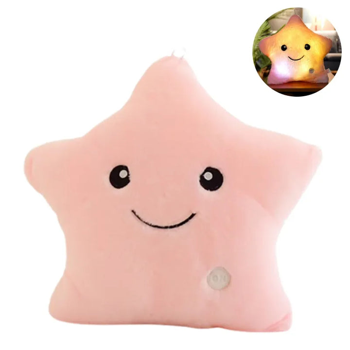 LED Lighted Star Cuddle Cushion for Children - StarGlow-Pink-9.84 inches-Nora Luxe