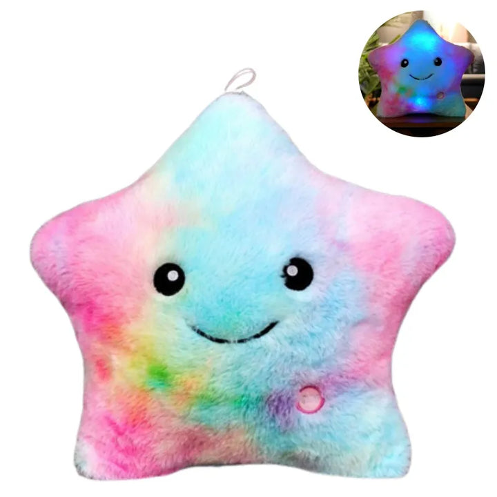 LED Lighted Star Cuddle Cushion for Children - StarGlow-Rainbow-9.84 inches-Nora Luxe